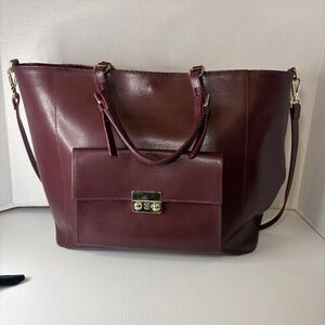 Laura Di Maggio Milano Italy Women’s Red/Brown Colored Handbag/Laptop/Tote Bag